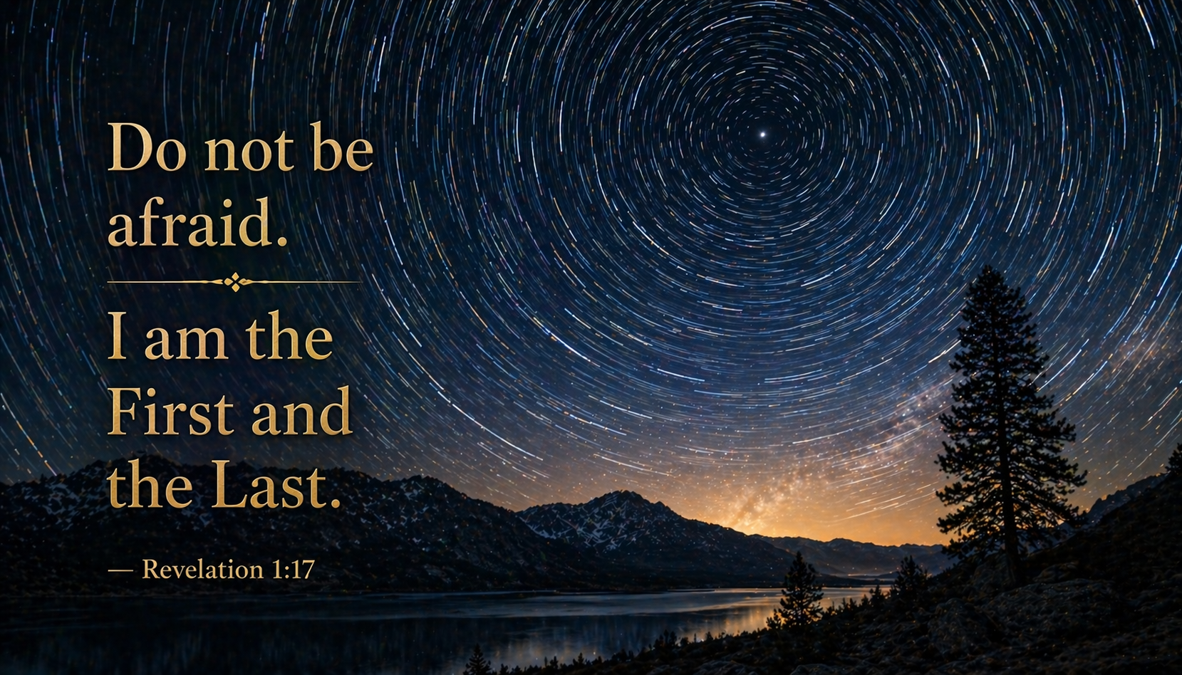 Revelation 1:17 — I Am the First and the Last — Star Trails Wallpaper HD